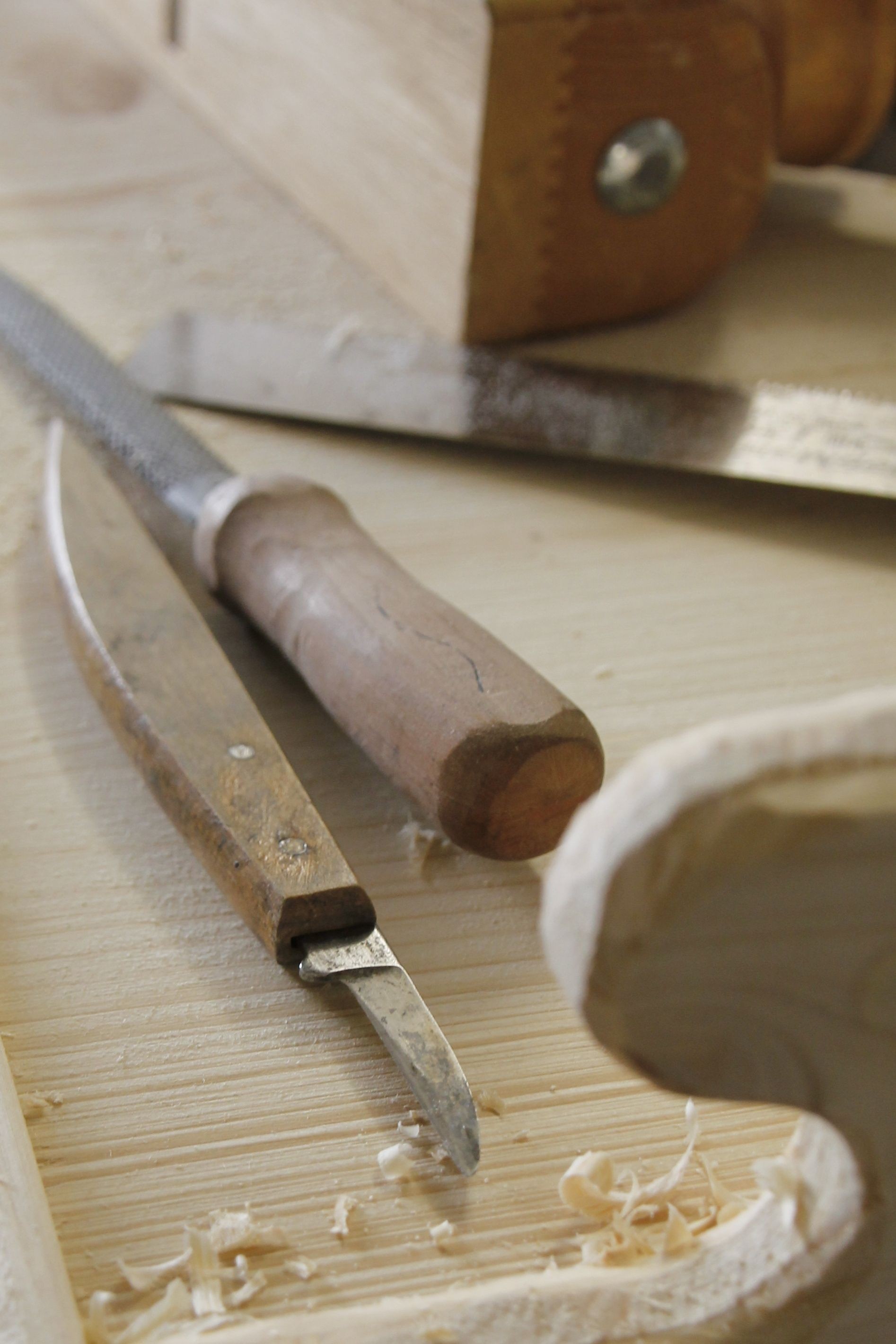 Still life with wooden tools